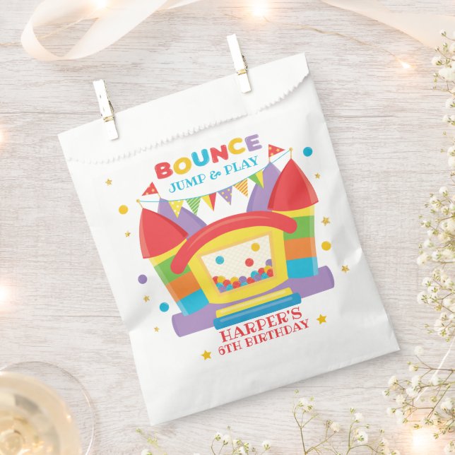 Bounce House Birthday Rainbow Favor Bag (Clipped)