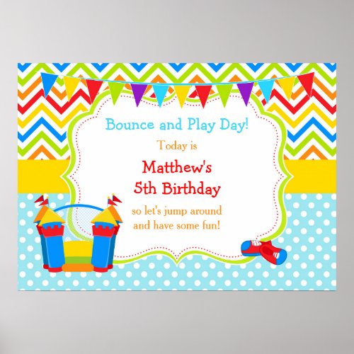 Bounce House Bouncy Castle Birthday Boy Poster