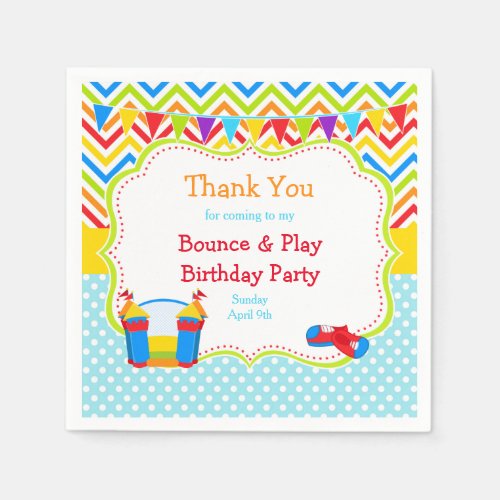 Bounce House Bouncy Castle Birthday Party Napkins