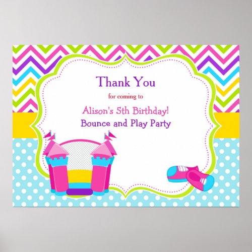 Bounce House Bouncy Castle Birthday Party Poster
