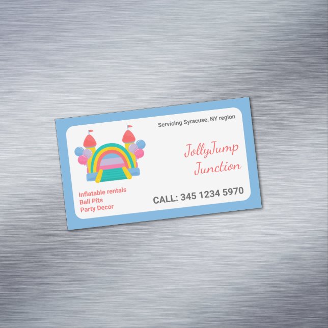 Bounce House Business Card Magnet (In Situ)