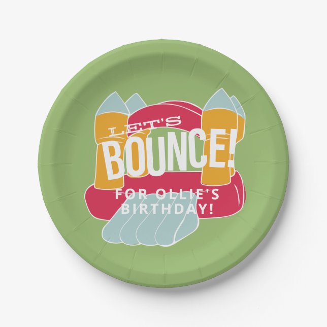 Bounce House/castle party design Paper Plates (Front)