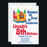 Bounce House Inflatable Kids Birthday Party Invitation<br><div class="desc">Bounce House Inflatable Kids Birthday Party Invitation. Just use the "Customize" button to add your own text to personalize this invitation template.</div>