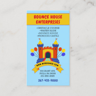 BOUNCE HOUSE INFLATABLES PARTY BIRTHDAY BUSINESS CARD
