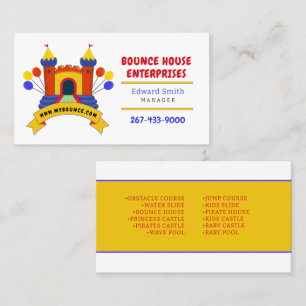 BOUNCE HOUSE INFLATABLES PARTY BIRTHDAY Business Card