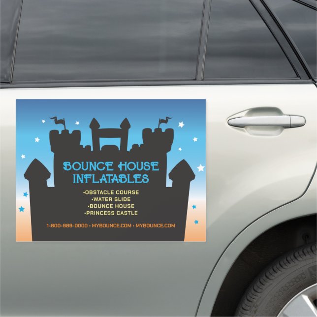 BOUNCE HOUSE INFLATABLES PARTY CAR TRUCK BUSINESS CAR MAGNET (In Situ)