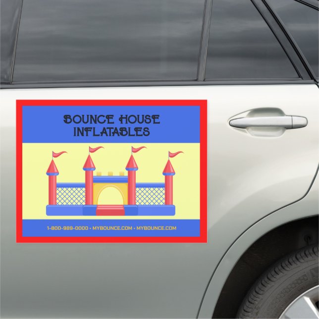 BOUNCE HOUSE INFLATABLES PARTY CAR TRUCK BUSINESS CAR MAGNET (In Situ)