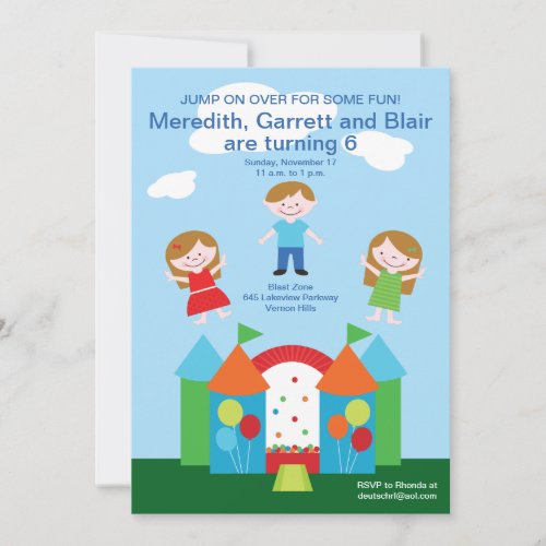 Bounce House Personalized Invites