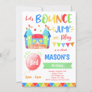 Bounce House Invitation, Bouncing Invitations