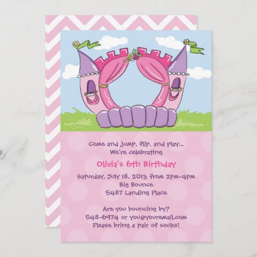 Bounce House Invitations  Princess Birthday Party