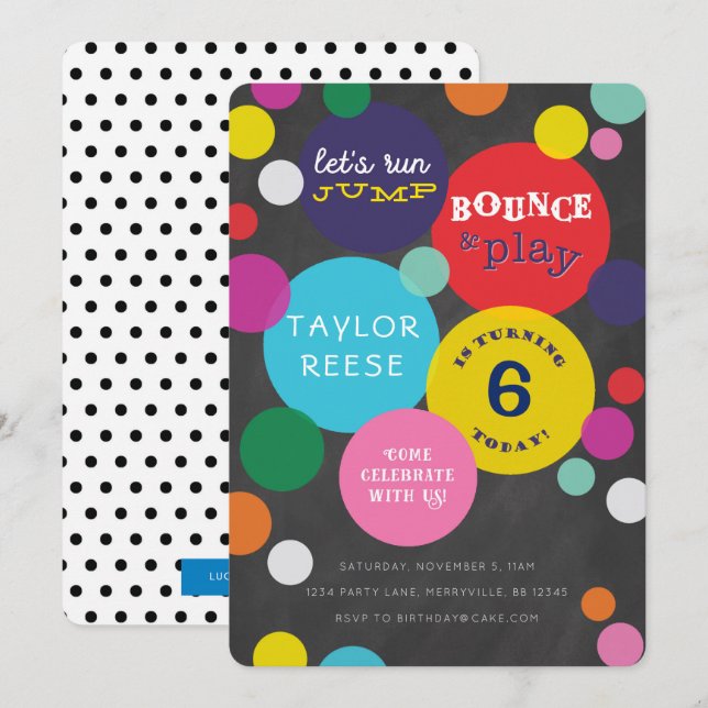 Bounce House Jump Birthday Invitation (Front/Back)