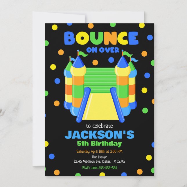 Bounce House Jump Birthday Party Invitation (Front)