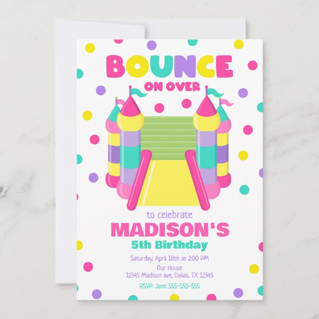 Bounce House Jump Birthday Party Invitation (Front)