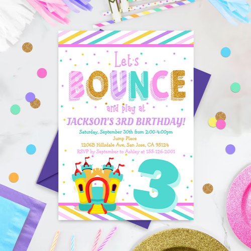 Bounce House Jump Birthday Party Invitation