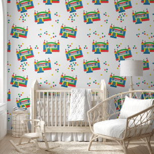 Bounce House Jumping Castle Ball Cute Pattern Wallpaper