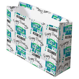 Bounce House Jumping Castle Birthday Name Kids Boy Large Gift Bag