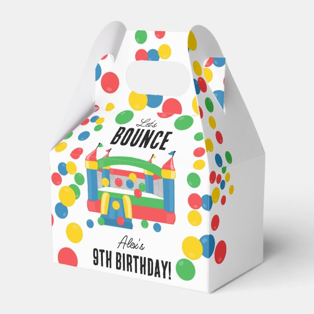 Bounce House Jumping Castle Kids Birthday Party Favor Boxes (Front Side)