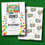 Bounce House Jumping Castle Kids Birthday Party Invitation<br><div class="desc">A cute " Bounce on over" jumping castle ball birthday party theme. A custom kids birthday invitation design perfect for a bounce jump party ball birthday party theme. Customize this " Bounce on over" bouncy castle birthday invitation with your own text and make it your own! Ideal for kids birthday's!...</div>