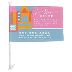 Bounce House Logo Party Carnival Rentals Business Car Flag