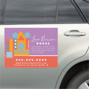 Bounce House Logo Party Carnival Rentals Business Car Magnet