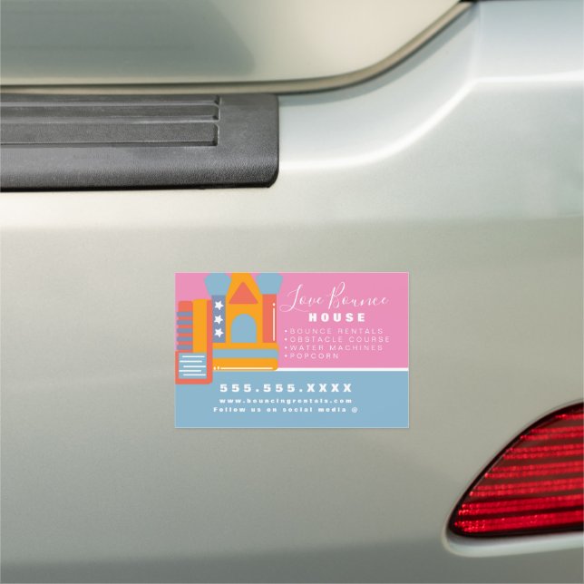 Bounce House Logo Party Carnival Rentals Business  Car Magnet (In Situ)