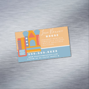 Bounce House Logo Party Carnival Rentals  Business Card Magnet