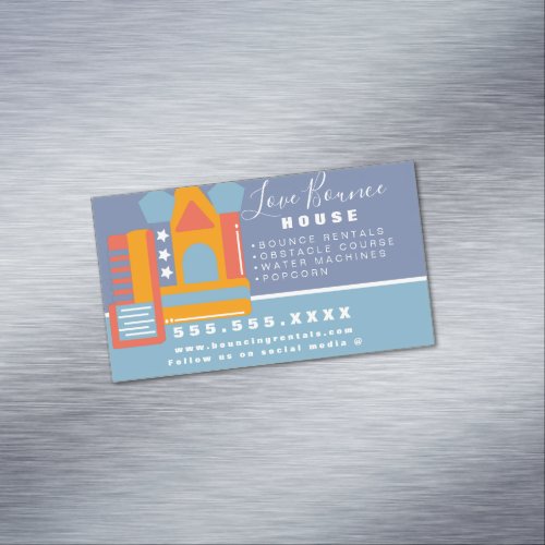 Bounce House Logo Party Carnival Rentals  Business Card Magnet