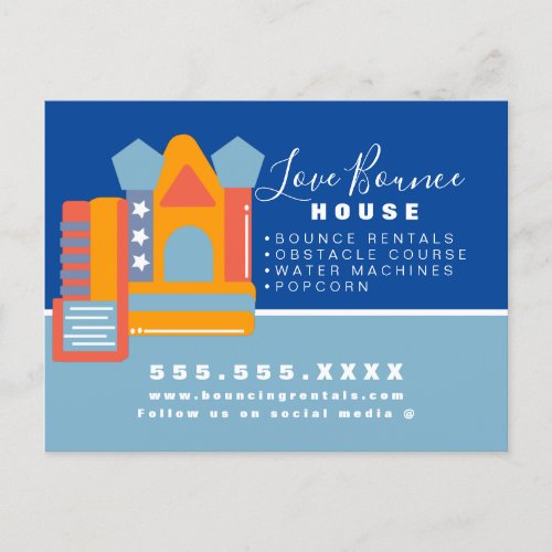 Bounce House Logo Party Carnival Rentals Business Postcard