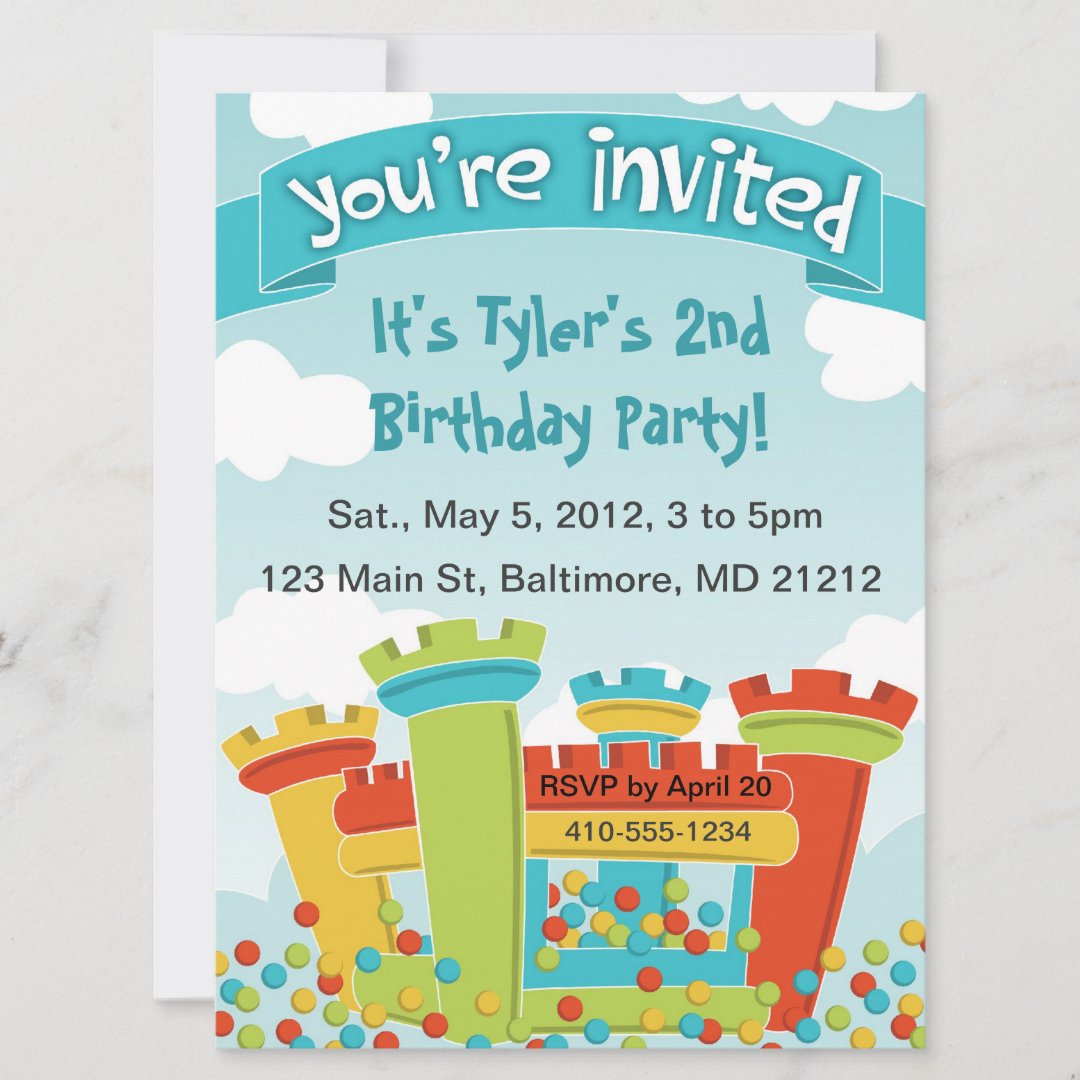 Bounce House Party Invitation Zazzle