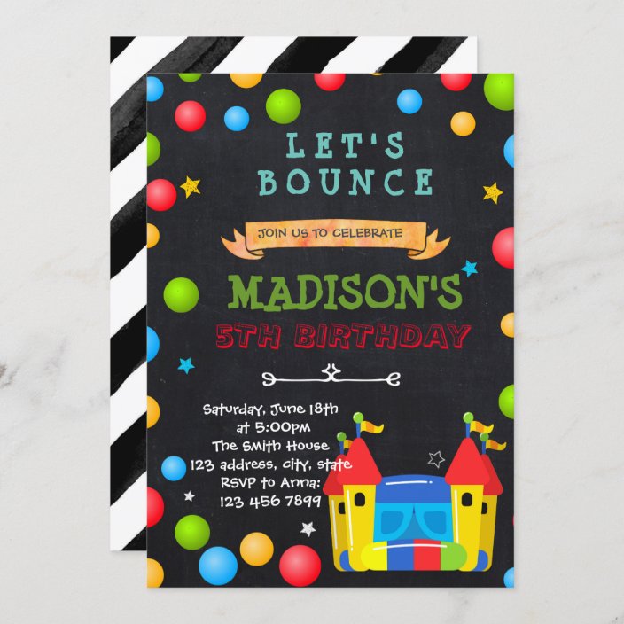 Bounce house party invitation Zazzle