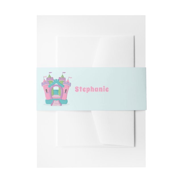 Bounce House Party Invitation Belly Band (Front Example)