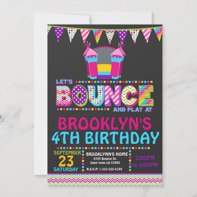 Bounce House Party Invitation Personalized Invite (Front)