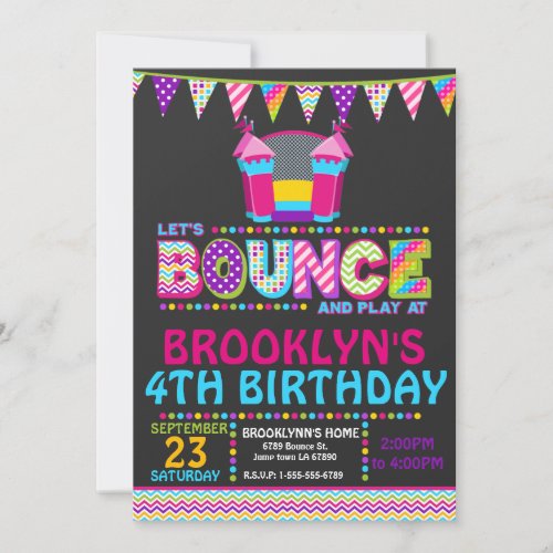Bounce House Party Invitation Personalized Invite