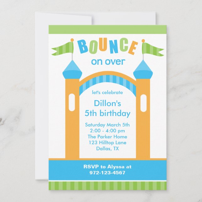 Bounce House Party Invitations (Front)