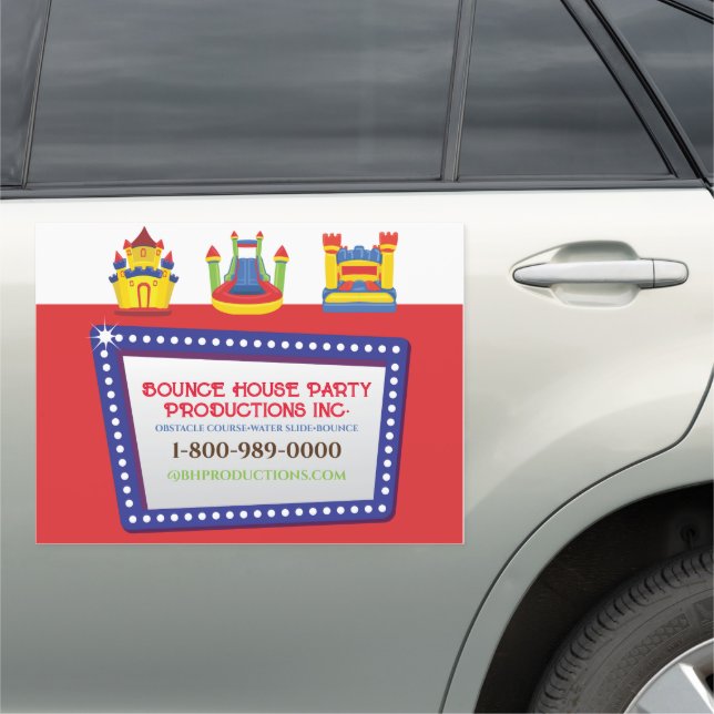 BOUNCE HOUSE PARTY Sign for your Work Truck  (In Situ)