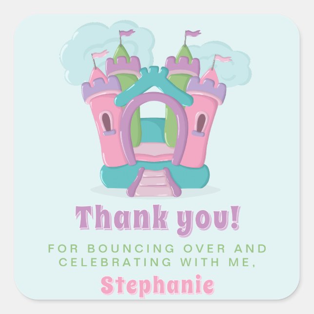 Bounce House Party Square Sticker (Front)
