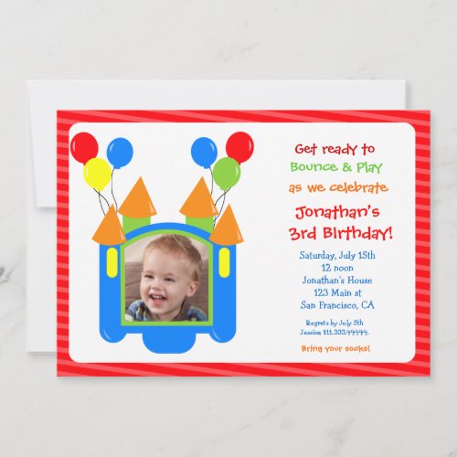 Bounce House Photo Birthday Invitation