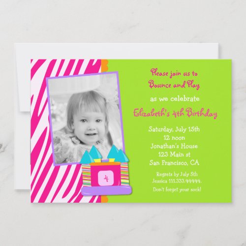 Bounce House Photo Birthday invitation