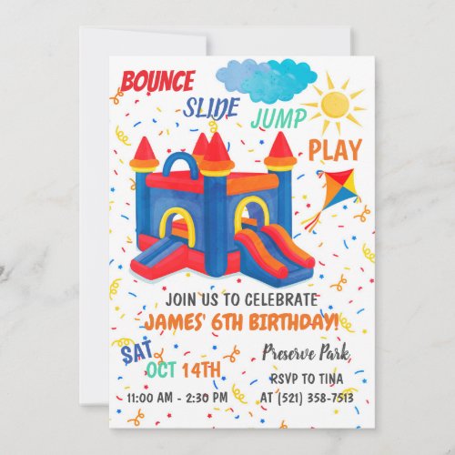 Bounce House Red Invitation