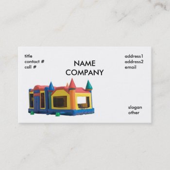 Bounce House Rental  Namecompany  Titlecontact ... Business Card by LBmedia at Zazzle