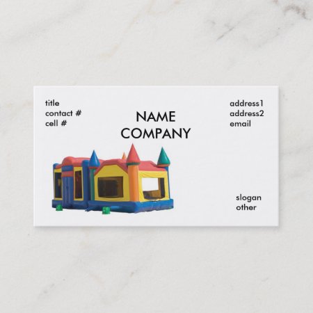 Bounce House Rental, Namecompany, Titlecontact ... Business Card