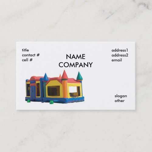 bounce house rental NAMECOMPANY titlecontact  Business Card