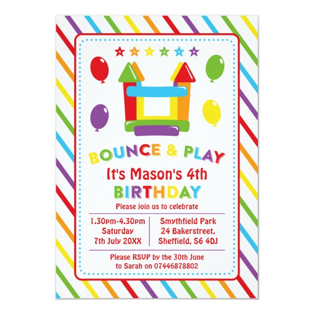 Bouncy Castle Invitations Zazzle