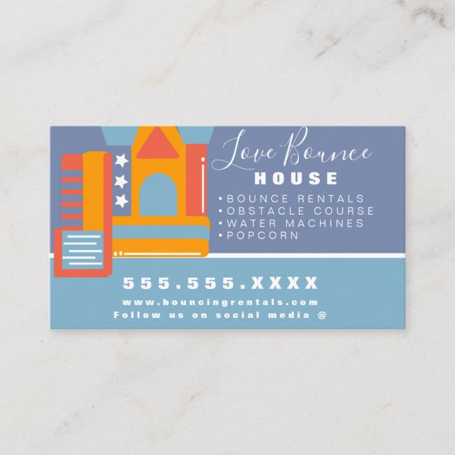 Bounce Inflatables House Party Carnival Rentals  Business Card (Front)