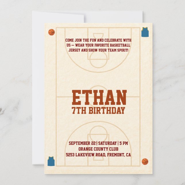 🏀 Bounce into the best birthday ever! 🎉 Invitation (Back)