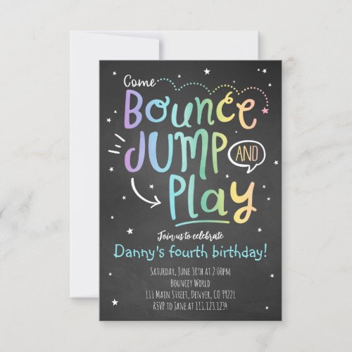 Bounce Jump and Play Birthday Party Invitation