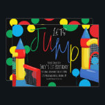 Bounce Jump Kids Birthday Party Dots Balloons Invitation<br><div class="desc">Birthday Party Invitations featuring colorful dots and balloons bounce party</div>