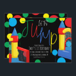 Bounce Jump Kids Birthday Party Dots Balloons Invitation<br><div class="desc">Birthday Party Invitations featuring colorful dots and balloons bounce party</div>