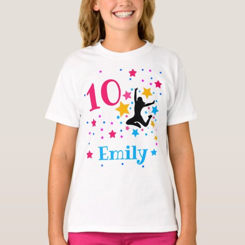 Bounce Jump Trampoline Birthday Girl Party  T_Shir T_Shirt