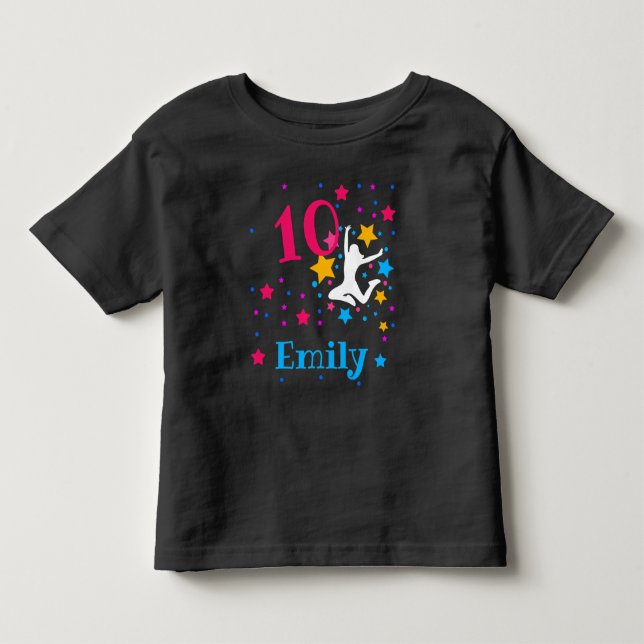 Bounce Jump Trampoline Birthday Girl Party  T-Shir Toddler T-shirt (Front)